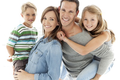 Portrait of a happy family with two kids