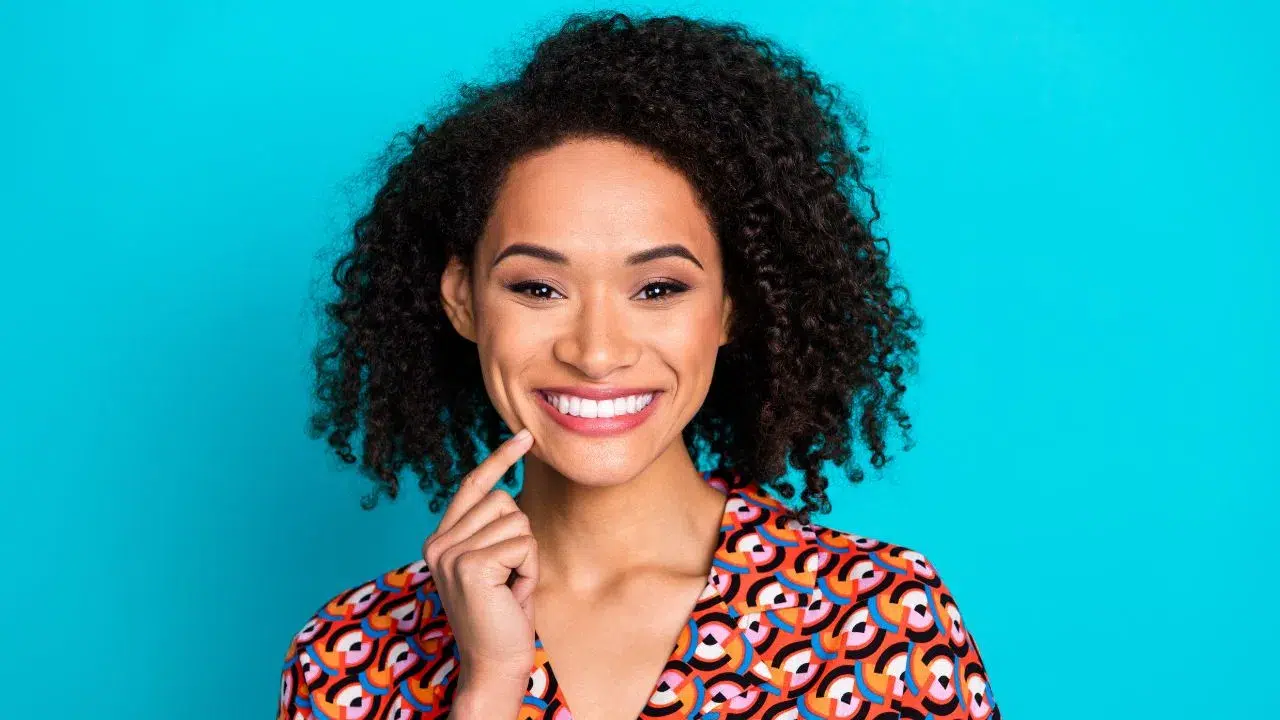 Photo of shiny attractive lady smiling Photo of shiny attractive lady smiling