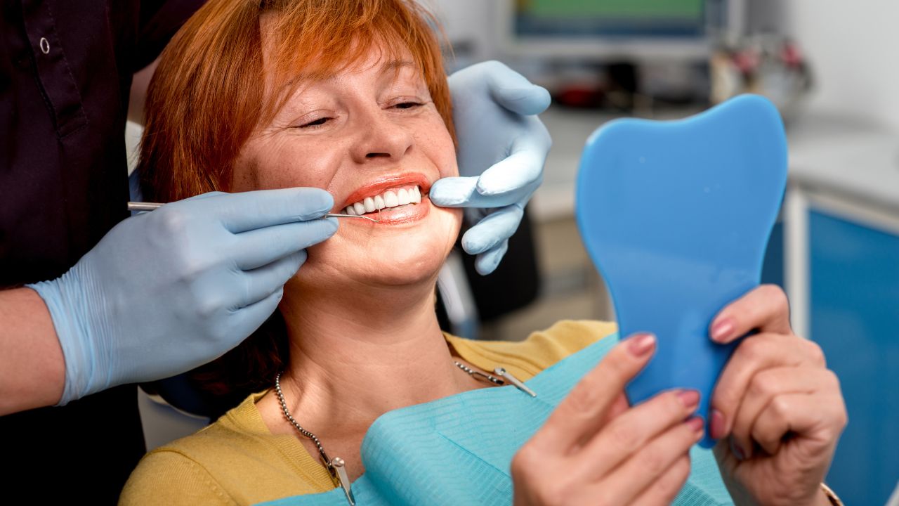 Senior woman in the dental office Senior woman in the dental office